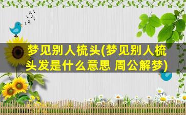 梦见别人梳头(梦见别人梳头发是什么意思 周公解梦)